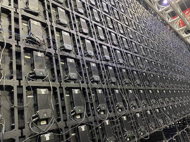 Backside of a setup Video Wall